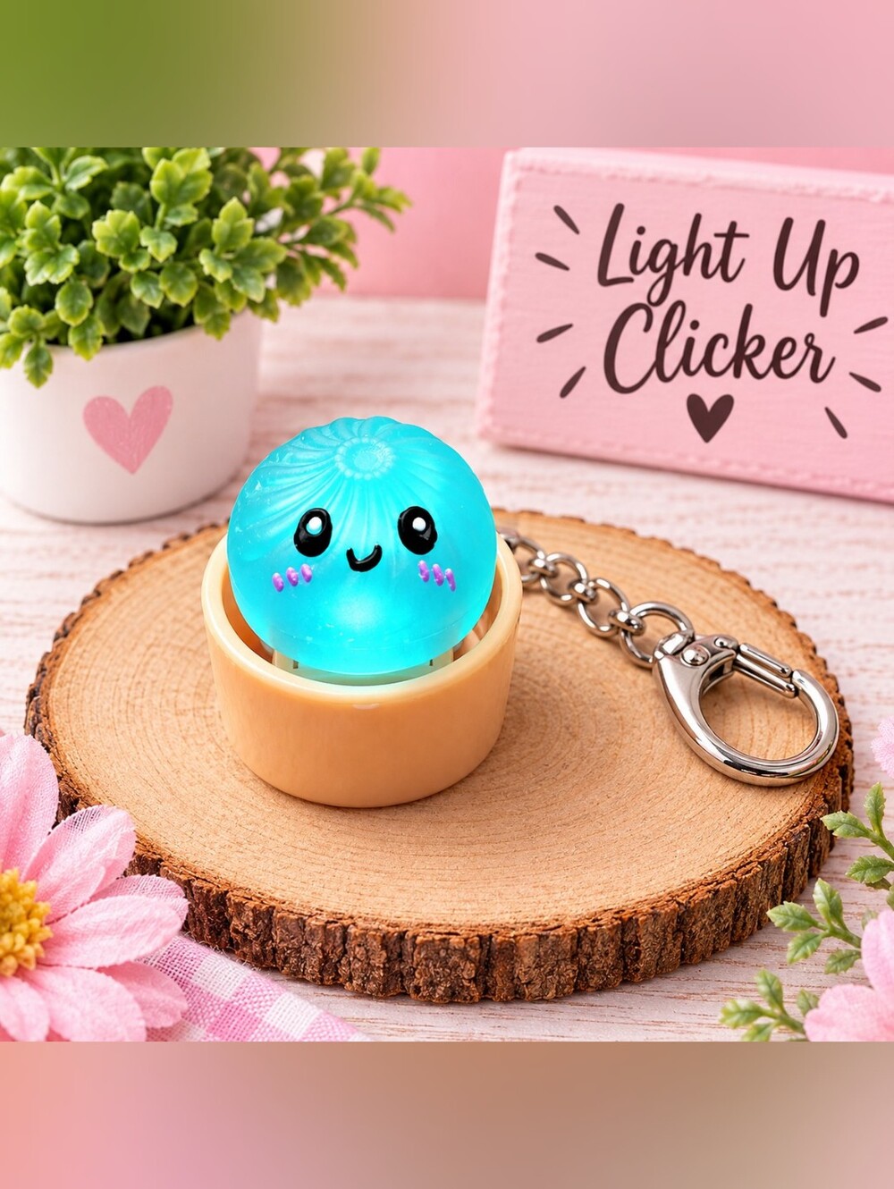 Cute Light Up Dumpling Keychain Charm - Unbranded